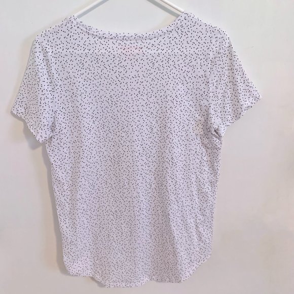 Joe Fresh Scoop Neck Tshirt White with Black Dots size Medium - Picture 3 of 6